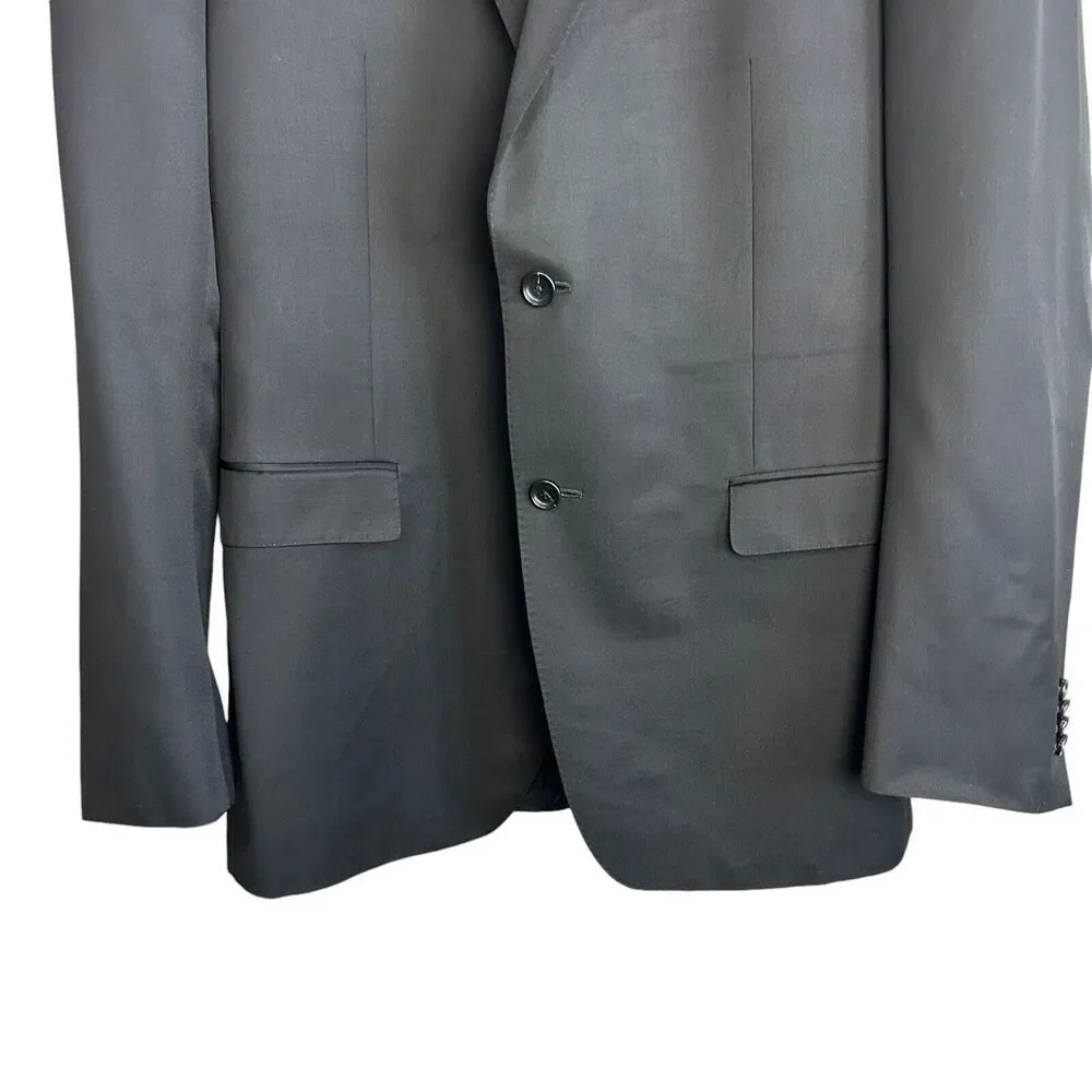 Z Zegna Black Wool Mohair Blazer Mens IT 54L / US 44 Long sport Coat Ermenegildo